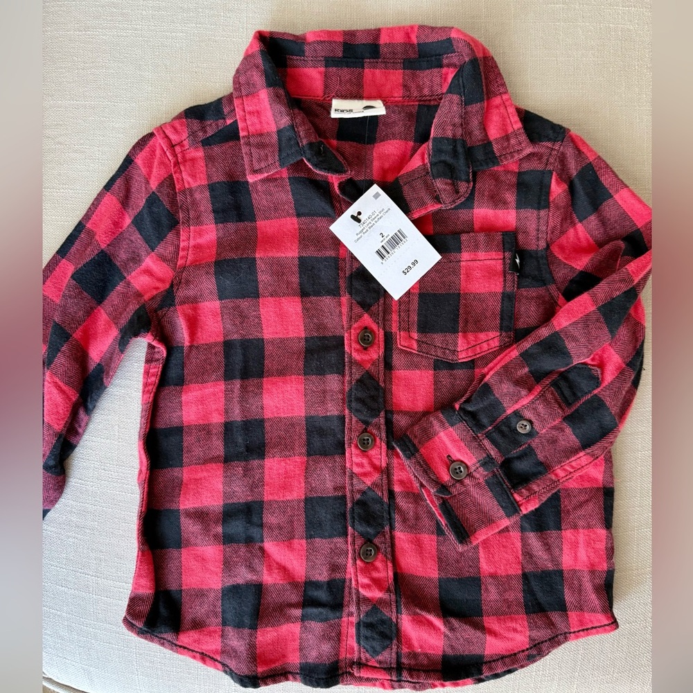 Cotton On Plaid Shirt - size 2T